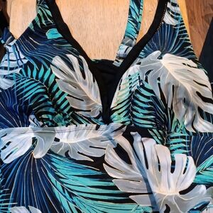 St. John's Bay Blue and Green Swimtop